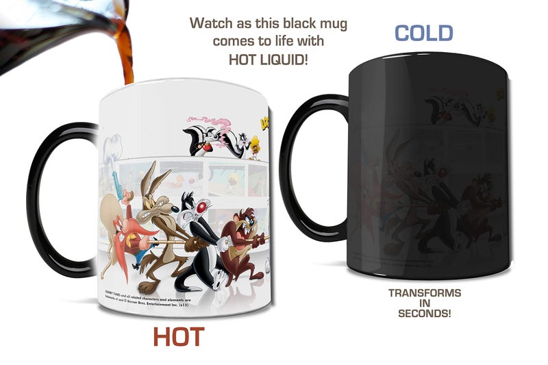 Morphing Mugs Looney Tunes (The Tunes) Ceramic Mug, Black - Image 2
